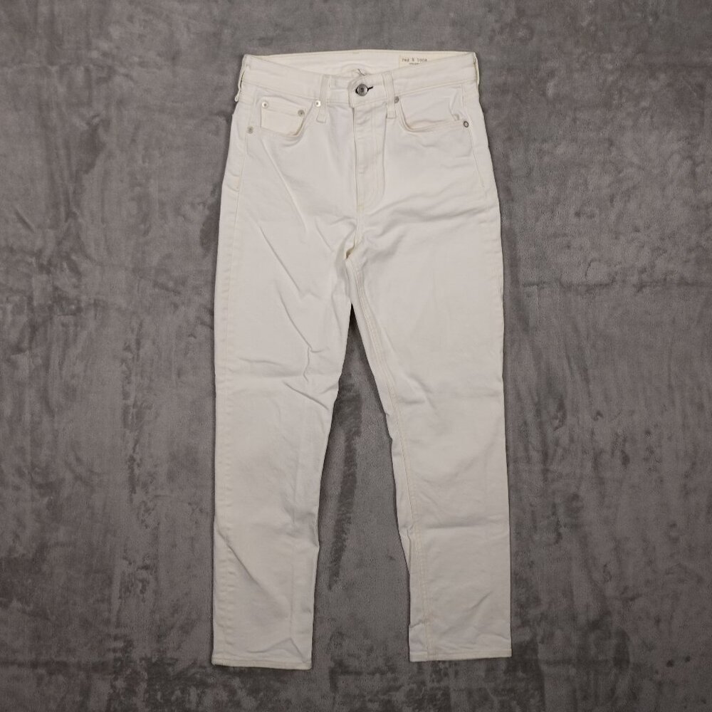 Rag and bone jeans Nina high rise ankle cigarette women's 27 white denim